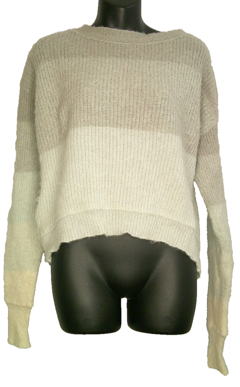 Free People Gray Women's Medium Mock Neck Sweater Acrylic, Nylon, Wool